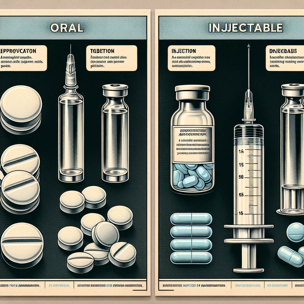 Unterschiede zwischen der oralen und injizierbaren Form von Proviron.
